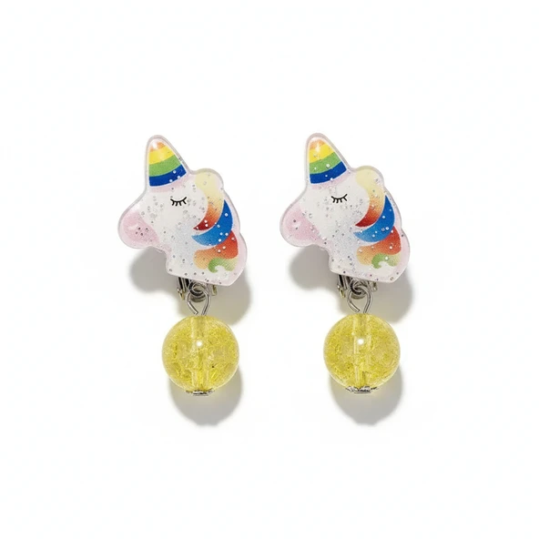 Unicorn Deliksiz Kıstırmalı Çocuk Küpe ürün görseli 1