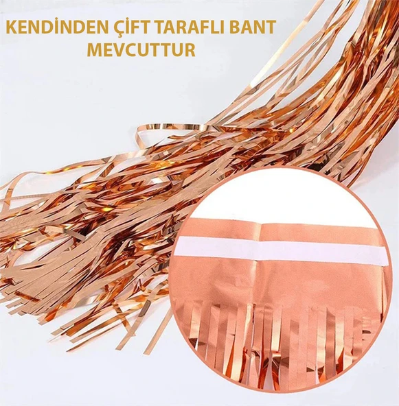 Rose Gold Püsküllü Kapı Perdesi - Resim 5