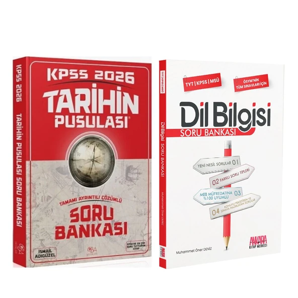 CBA Akademi 2026 KPSS Tarihin Pusulası ve AKM Dil Bilgisi Soru Bankası Seti 2 Kitap ürün görseli 1