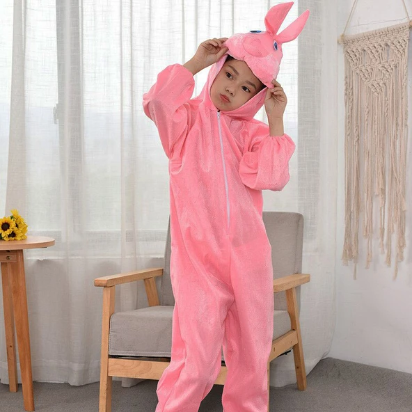 Çocuk Tavşan Kostümü Pembe Renk 4-5 Yaş ürün görseli 1