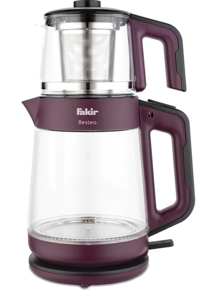 Fakir Bestea 1900 W Cam Demlikli Çay Makinesi - Violet Siyah ürün görseli 1