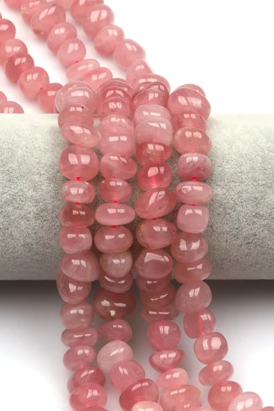 Madagaskar Pembe Kuvars Doğal Taş Dizi 7 x 10 mm Özel Kesim - DZ-0862 ürün görseli 1