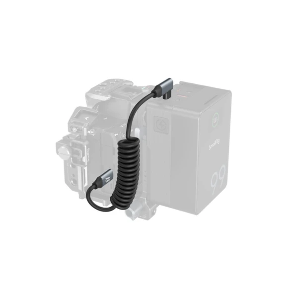 SmallRig 4792 USB-C (Düz) - USB-C (Açılı) Sarmal Veri Kablosu - Resim 3