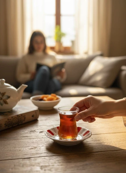 Porselen çay tabak - 12 li porselen kahveci çay tabağı ürün görseli 1