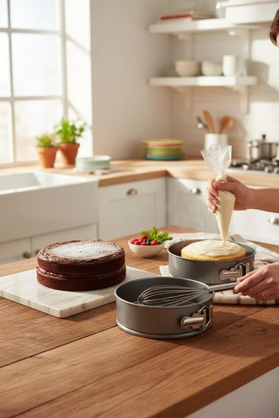 Çınar kelepçeli kek kalıbı - 2 li kek kalıbı seti 24-28 cm. ürün görseli 1