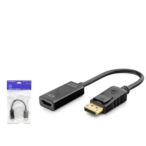 Hadron Hdx7823 Display (M) To Hdmi (F) Adaptör 4K 30Hz Siyah ürün görseli 1