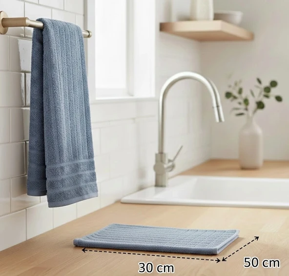 6lı Buklet Dokulu Mutfak ve El Havlusu Seti 30x50 cm Azra ürün görseli 1