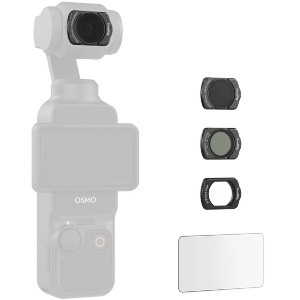 SmallRig 5122 DJI Osmo Pocket 3 için 1/4 Siyah Difüzyon & ND16 & CPL / 1/4 Siyah Difüzyon ve VND 2-5 /  6 Noktalı Yıldız  /  Ekran Koruyucu Çok İşlevli Filtre Kiti ürün görseli 1