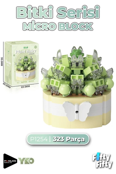 Panlos Micro Block Serisi 1254 Çiçek Buketi 323 Parça Oyuncak Yapım Seti FFP-1254 ürün görseli 1