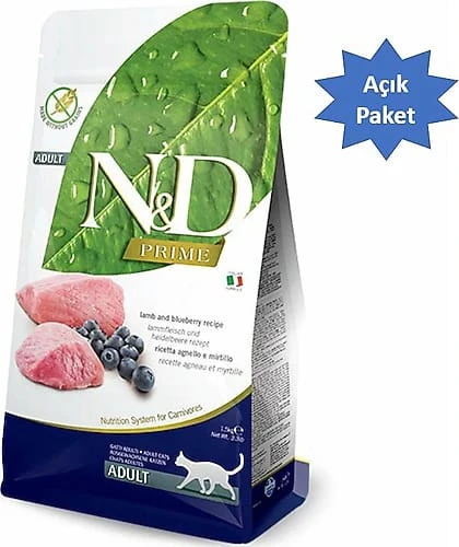 N&D Tahılsız Kuzu Etli ve Yaban Mersinli 2 kg Yetişkin Kuru Kedi Maması - Açık Paket ürün görseli 1