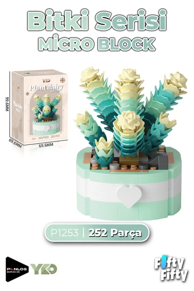 Panlos Micro Block Serisi 1253 Çiçek Buketi 252 Parça Oyuncak Yapım Seti FFP-1253 ürün görseli 1
