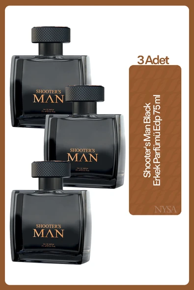 Farmasi Shooter's Man Black Erkek Parfümü Edp 75 ml - 3 Adet ürün görseli 1