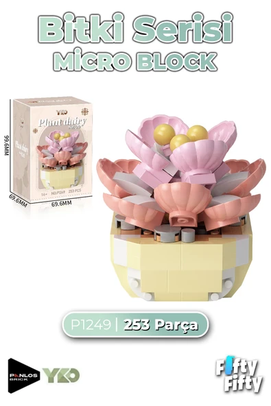 Panlos Micro Block Serisi 1249 Çiçek Buketi 253 Parça Oyuncak Yapım Seti FFP-1249 ürün görseli 1