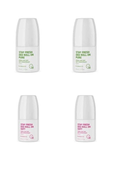 Farmasi Stay Fresh Deo Roll On Pure 50 Ml Kadın &Farmasi Stay Fresh Soft 50 ml Kadın Roll On(4 ADET) ürün görseli 1