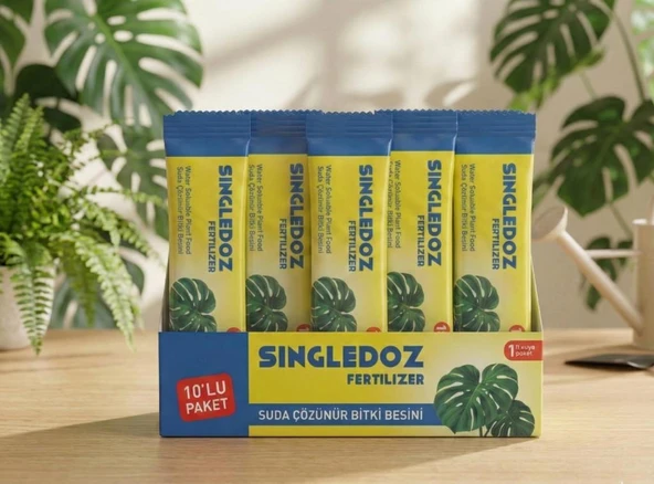 Singledoz Suda Kolay Çözünür Pratik Yeşil Salon Bitkileri Besini 10'lu Paket ürün görseli 1