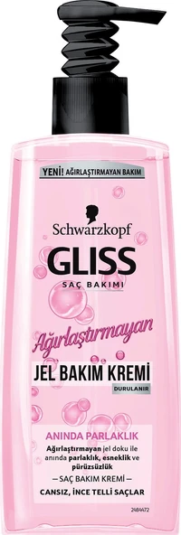 Gliss Ağırlaştırmayan Jel Saç Bakım Kremi - Anında Parlaklık ürün görseli 1