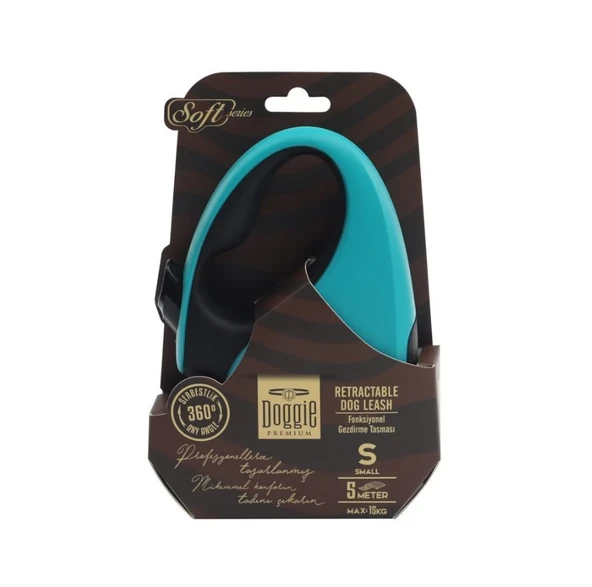 Doggie Soft Serisi Otomatik Uzatma Tasması S-15kg-5mt - Blue ürün görseli 1