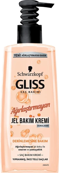 Gliss Ağırlaştırmayan Jel Saç Bakım Kremi - Derinlemesine Bakım ürün görseli 1