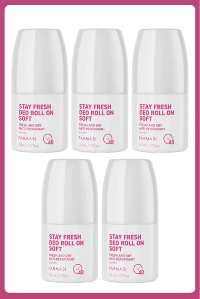 Farmasi Stay Fresh Deo Roll On Soft 50 Ml Kadın 5 Adet ürün görseli 1