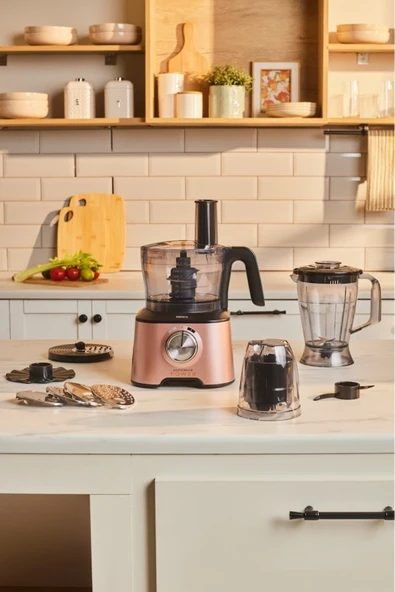 Karaca Mastermaid Power Multifunctional 10 In 1 Rosegold Mutfak Robotu, Blender Seti 2000w ürün görseli 1
