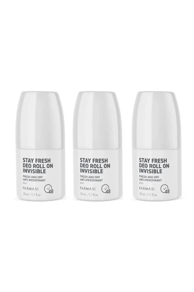 Farmasi Stay Fresh Terleme Karşıtı Erkek Rolon Invısıble 50 Ml 3 Adet ürün görseli 1