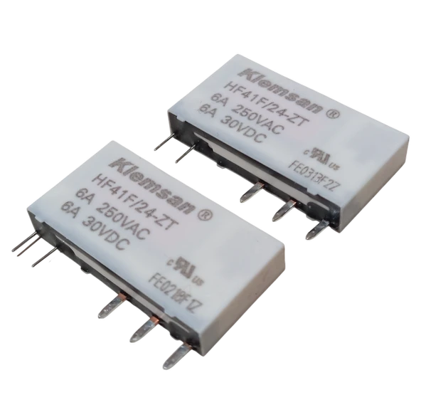 2 Adet Klemsan HF41F/24-ZT 24V DC 6A 250VAC SPDT (1 Form C) 5 Pin Pcb Güç Rölesi ürün görseli 1