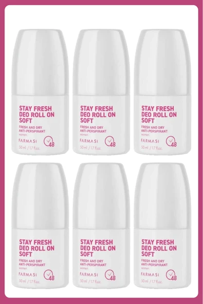 Farmasi Stay Fresh Deo Roll On Soft 50 Ml Kadın 6 Adet ürün görseli 1