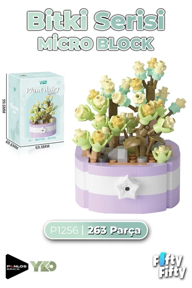 Panlos Micro Block Serisi 1256 Çiçek Buketi 263 Parça Oyuncak Yapım Seti FFP-1256 ürün görseli 1