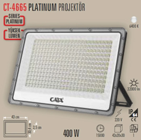 Cata Ct-4665 Platinum 400W Projektör - Beyaz Işık ( 6400K ) ürün görseli 1