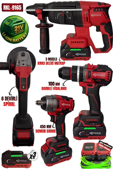 RKL-9165 RETOOLS PROFESYONEL BORDO YENİ SERİ 4’LÜ SET (100 NM VİDALAMA VE 6 DEVİRLİ SPİRAL) ürün görseli 1