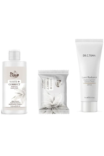 Farmasi Dr.c.tuna White Correct Cilt Aydınlatıcı Tonik 225ml& Cilt Aydınlatıcı Krem 75 Ml& Aydınlatıcı Sabun ürün görseli 1