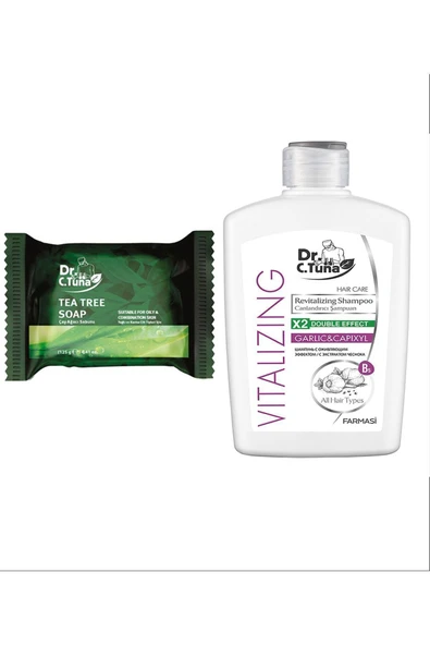 Farmasi Dr. C. Tuna Vitalizing Sarımsaklı Şampuan 500 Ml Ve Çay Ağacı Yağı Sabunu ürün görseli 1