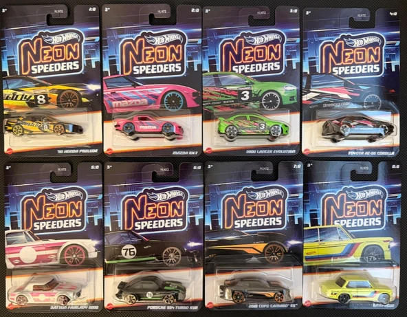 Hot Wheels 8'li Araba Seti - Hot Wheels Neon Speeders HLH72-979E ürün görseli 1