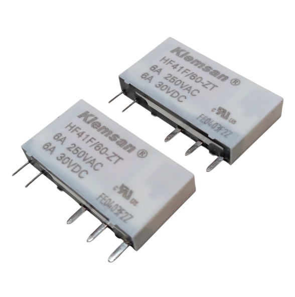 2 Adet Klemsan HF41F/60-ZT 60V DC 6A 250VAC SPDT (1 Form C) 5 Pin Pcb Güç Rölesi ürün görseli 1