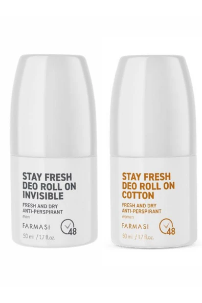 Farmasi Anti-Perspirant Deo Roll On Erkek Invısıble & Anti-Perspirant Deo Roll On Kadın Cotton ürün görseli 1
