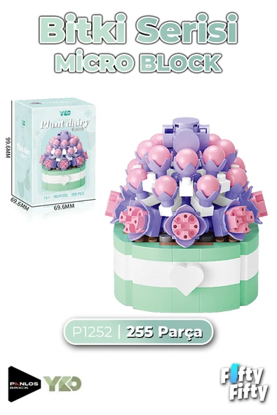 Panlos Micro Block Serisi 1252 Çiçek Buketi 255 Parça Oyuncak Yapım Seti FFP-1252 ürün görseli 1