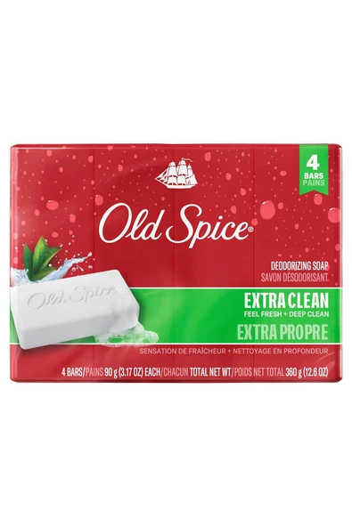 Old Spice Extra Clean Banyo Sabunu 4x90GR ürün görseli 1