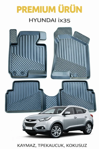 Black Gold Hyundai ix35 ile Uyumlu 3D Oto Paspas Premium ürün görseli 1