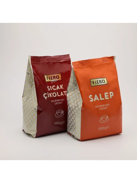 Fiero Salep 1000 gr +	Fiero Sıcak Çikolata 1000 gr ürün görseli 1