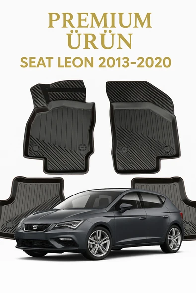 Black Gold Seat Leon 2013-2020 Uyumlu 3D Oto Paspas Premium ürün görseli 1
