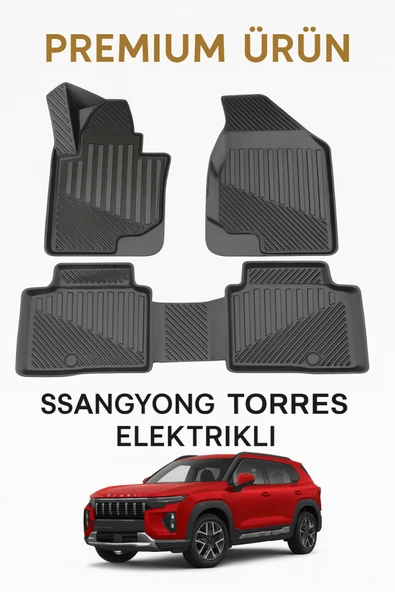 Black Gold SsangYong Torres EVX (Elektrikli) Uyumlu 3D Oto Paspas Premium ürün görseli 1