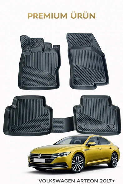 Black Gold Volkswagen Arteon ile Uyumlu 3D Oto Paspas Premium ürün görseli 1