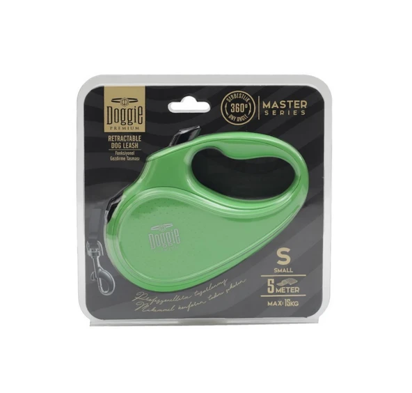 Doggie Master Serisi Otomatik Uzatma Tasması S-15kg-5mt - Green ürün görseli 1