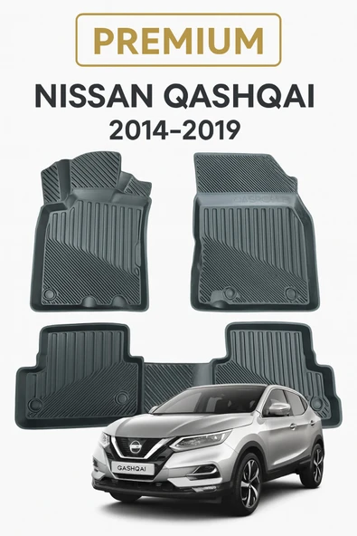 Black Gold Nissan Qashqai 2014-2019 Uyumlu 3D Oto Paspas Premium ürün görseli 1