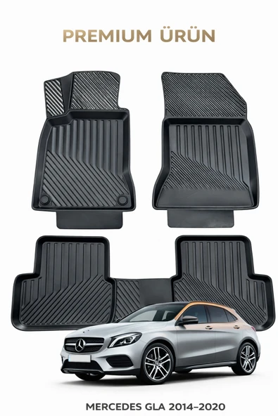 Black Gold Mercedes GLA 2014-2020 ile Uyumlu 3D Oto Paspas Premium ürün görseli 1