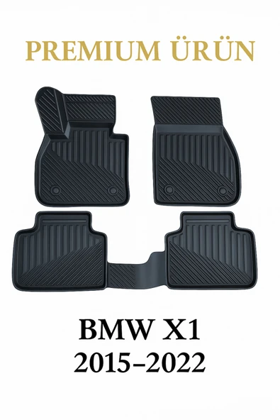 Black Gold Bmw x1 2015-2022 Uyumlu 3D Havuzlu Oto Paspas Premium ürün görseli 1