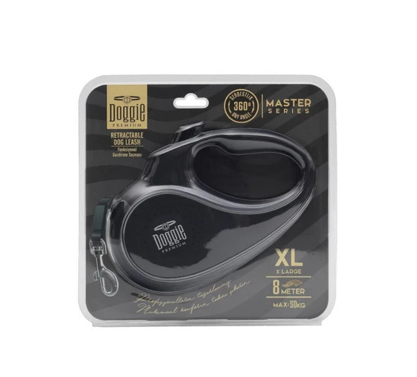 Doggie Master Serisi Otomatik Uzatma Tasması XL-50kg-8mt - Black ürün görseli 1