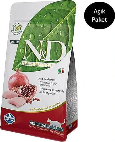 N&D Prime Tahılsız Tavuklu ve Narlı 4 kg Yetişkin Kedi Maması - Açık Paket ürün görseli 1