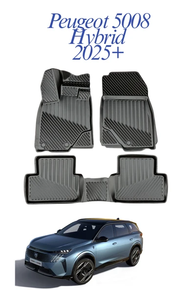 Black Gold Peugeot 5008 Hybrid 2025+ Uyumlu 3D Oto Paspas Premium ürün görseli 1