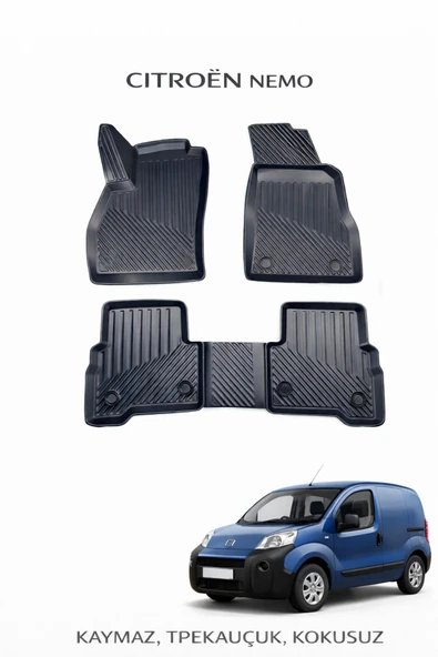 Black Gold Citroen Nemo ile Uyumlu 3D Oto Paspas Premium ürün görseli 1